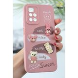 Xiaomi Redmi 10 2022 Uyumlu Kılıf Tasarımlı Desenli Kamera Korumalı Tavşan Pembe Yumuşak Silikon Kapak - Cute Sweet
