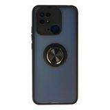 Xiaomi Redmi 10C Kılıf Montreal Yüzüklü Silikon Kapak - Siyah-(5796)
