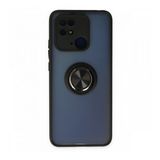 Xiaomi Redmi 10C Kılıf Montreal Yüzüklü Silikon Kapak - Siyah