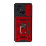 Xiaomi Redmi 10C Kılıf Pars Lens Yüzüklü Silikon - Kırmızı