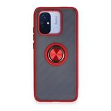 Xiaomi Redmi 12C Kılıf Montreal Yüzüklü Silikon Kapak - Kırmızı