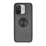 Xiaomi Redmi 12C Kılıf Montreal Yüzüklü Silikon Kapak - Siyah
