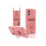 Xiaomi Redmi 12C Kılıf Zuma Kartvizitli Yüzüklü Silikon - Pembe-(5796)