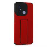 Xiaomi Redmi 12C Uyumlu Kılıf Mega Standlı Silikon - Kırmızı