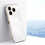 Xiaomi Redmi 13 4g Kılıf Parlak Kenarlı Altın Işlemeli Kamera Korumalı Kapak - Beyaz
