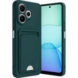 Xiaomi Redmi 13 4g Uyumlu Arka Kamera Korumalı Kart Koyulabilen Silikon Kartlıklı Kılıf Kapak - Koyu Yeşil