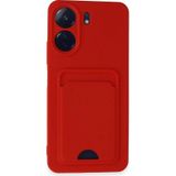 Xiaomi Redmi 13c Kılıf Kelvin Kartvizitli Silikon - Kırmızı