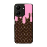 Xiaomi Redmi 13C Uyumlu Mat Siyah Kılıf, LouisVuitton Deseni, Yumuşak Silikon, Koruyucu, Şok Emici