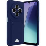 Xiaomi Redmi 14C Uyumlu Arka Kamera Korumalı Kart Koyulabilen Silikon Kartlıklı Kılıf Kapak - Lacivert