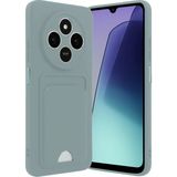 Xiaomi Redmi 14C Uyumlu Arka Kamera Korumalı Kart Koyulabilen Silikon Kartlıklı Kılıf Kapak - Su Yeşili