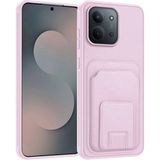 Xiaomi Redmi 15C Uyumlu Kılıf Zebana Flexstand Kartlıklı Silikon Kılıf Rose Gold