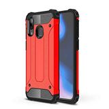 Xiaomi Redmi 7 ile uyumlu Çİft Katman Koruyucu Crash Military Tank Kılıf - Kırmızı