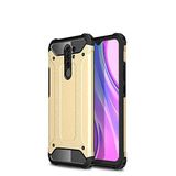 Xiaomi Redmi 9 ile uyumlu Çİft Katman Koruyucu Crash Military Tank Kılıf - Gold