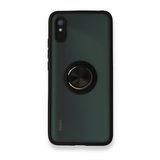 Xiaomi Redmi 9A Montreal Yüzüklü Silikon Kapak Siyah Kılıf