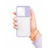 Xiaomi Redmi 9C ile uyumlu Kılıf Slayt Sürgülü Arkası Buzlu Lensi Kapak - Lila