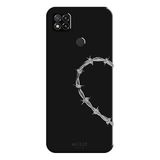 Xiaomi Redmi 9c İle Uyumlu Siyah heart string Desenli Silikon Kılıf