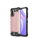 Xiaomi Redmi 9T ile uyumlu Çİft Katman Koruyucu Crash Military Tank Kılıf - Rose Gold
