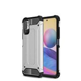 Xiaomi Redmi Note 10 5G ile uyumlu Çİft Katman Koruyucu Crash Military Tank Kılıf - Gri