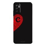 Xiaomi Redmi Note 10 5G İle Uyumlu Siyah Ç Harfli Touch of Love Desenli Silikon Kılıf