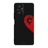 Xiaomi Redmi Note 10 Pro İle Uyumlu Siyah Ç-Harfli Touch of Love Desenli Silikon Kılıf