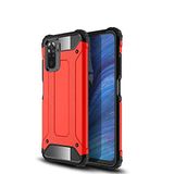 Xiaomi Redmi Note 10S ile uyumlu Çİft Katman Koruyucu Crash Military Tank Kılıf - Kırmızı