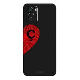 Xiaomi Redmi Note 10S İle Uyumlu Siyah Ç Harfli Touch of Love Desenli Silikon Kılıf