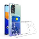 Xiaomi Redmi Note 11 Pro 5G Kilif Kartlikli Seffaf Card Holder Clear Silikon Kapak
