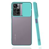 Xiaomi Redmi Note 11 Pro Plus 5G ile uyumlu Kılıf Slayt Sürgülü Arkası Buzlu Lensi Kapak - Turkuaz