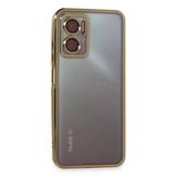 Xiaomi Redmi Note 11E Kılıf Lensli Silikon - Gold-(5796)