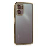 Xiaomi Redmi Note 11E Uyumlu Kılıf Kamera Korumalı Lensli Silikon - Gold