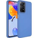 Xiaomi Redmi Note 11S Global Kılıf Metal Çerçeve Ve Buton Tasarımlı Silikon Mnc Luna Kapak-Lavendery Gray