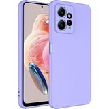 Xiaomi Redmi Note 12 4g Kılıf Kamera Korumalı Lansman Kadife Iç Yüzeyli (Şık Tasarım) Silikon Kapak - Lila