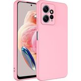 Xiaomi Redmi Note 12 4g Kılıf Kamera Korumalı Lansman Kadife Iç Yüzeyli (Şık Tasarım) Silikon Kapak - Pembe