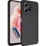 Xiaomi Redmi Note 12 4g Kılıf Kamera Korumalı Lansman Kadife Iç Yüzeyli (Şık Tasarım) Silikon Kapak - Siyah