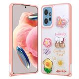 Xiaomi Redmi Note 12 4G Kılıf Parlayan Simli Kabartma Figürlü Cevze Kapak