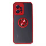Xiaomi Redmi Note 12 4G Uyumlu Kılıf Montreal Yüzüklü Silikon Kapak - Kırmızı
