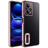 Xiaomi Redmi Note 12 5G Kılıf Kamera Korumalı Logo Gösteren Omega Kapak (rose)