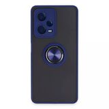 Xiaomi Redmi Note 12 5G Uyumlu Kılıf Montreal Yüzüklü Silikon Kapak - Lacivert