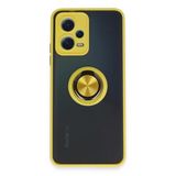 Xiaomi Redmi Note 12 5G Uyumlu Kılıf Montreal Yüzüklü Silikon Kapak - Sarı