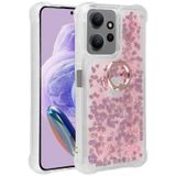 Xiaomi Redmi Note 12 Pro 4g Kılıf Sıvılı Akışkanlı Desenli Simli Yüzüklü Silikon Kapak Milce
