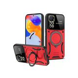 Xiaomi Redmi Note 12 Pro 4G Uyumlu Kılıf Joy Lens Standlı Kapak - Kırmızı