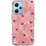 Xiaomi Redmi Note 12 Pro 5g Uyumlu Kılıf Zebana Pink Heart Silikon Kılıf Kırmızı