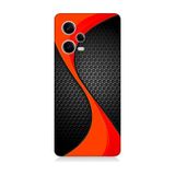 Xiaomi Redmi Note 12 Pro 5g Uyumlu Silikon Kılıf Turuncu Siyah Karbon