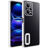 Xiaomi Redmi Note 12 Pro 5G Yanları Renkli Lens Korumalı Logo Gösteren Luxury Kılıf - Rose Gold