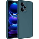 Xiaomi Redmi Note 12 Pro Plus 5g Kılıf Kamera Korumalı Lansman Kadife Iç Yüzeyli Silikon Kap - Koyu Yeşil