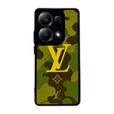 Xiaomi Redmi Note 13 Pro 4G ile Uyumlu Louis Vuitton Tasarımlı Mat Siyah Kılıf, Yumuşak Silikon, Koruyucu, Şok Emici Kapak
