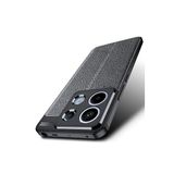 Xiaomi Redmi Note 13 Pro 4g Kılıf Kamera Korumalı Deri Görünümlü Dikiş Desenli Silikon Mat Kapak Nis