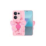 Xiaomi Redmi Note 13 Pro 4G Kılıf Kamera Korumalı Figür Tasarımlı Kapya Silikon Kapak Açık Pembe