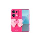 Xiaomi Redmi Note 13 Pro 4G Kılıf Kamera Korumalı Figür Tasarımlı Kapya Silikon Kapak Koyu Pembe