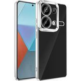 Xiaomi Redmi Note 13 Pro 4G Kılıf Kamera Korumalı Logo Gösteren Mnc Omega Kapak-Gümüş